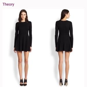 Theory Tillora Long Sleeve Fit & Flare Dress - Excellent Condition